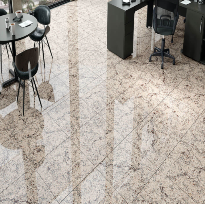 Porcelanato Polido Esmaltado Retificado 71x71cm Arabesco Branco Via Rosa